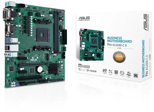 ASUS PRO A520M-C II/CSM Emolevy - AMD A520 - AMD AM4 - DDR4 RAM - Micro-ATX
